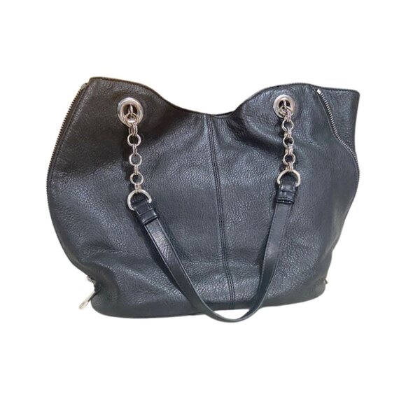 Vince Camuto - Dara, Hobo Style Bag, Genuine Black Leather Handbag, Light Weight - Picture 2 of 16